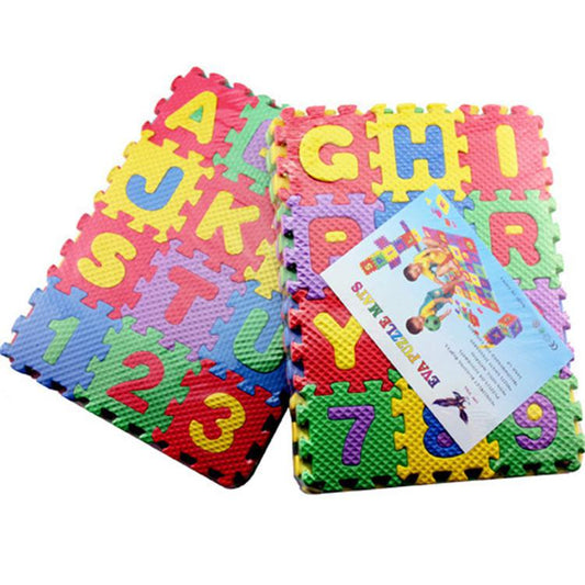 36-Pieza Foam Play Rompecabezas Mat - 31.5x31.5cm Child-Friendly Cartoon Letras y Números Rug para Bebé y Niños Home Decor