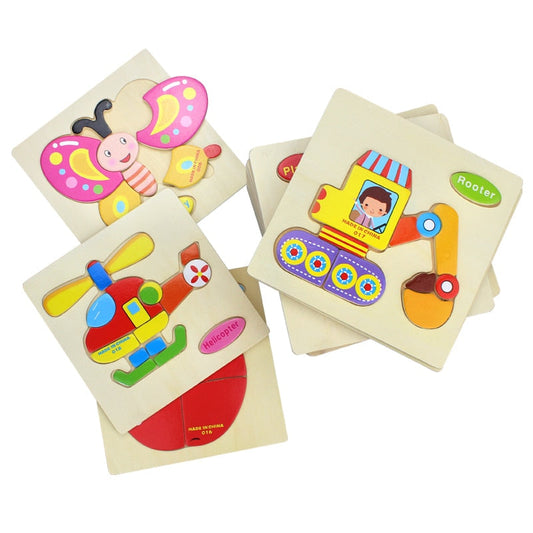 De madera Cartoon Animal Rompecabezas para Niños - Educativo Brain Teaser y Tangram Figuras Jigsaw Regalo