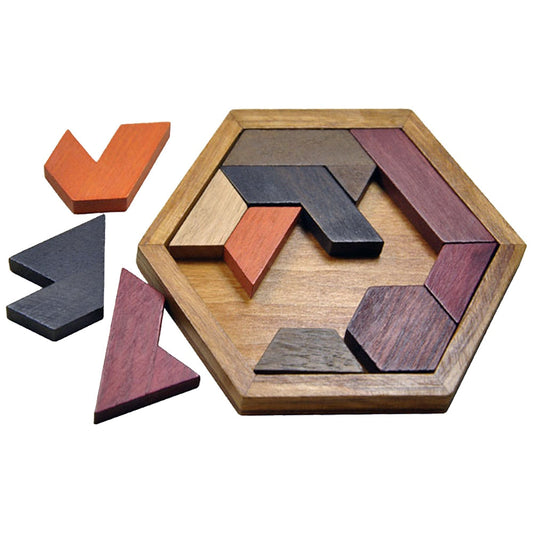 Mini Hexagonal De madera Tetris rompecabezas para Niños - DIY 3D Brain Game con Rubber Wood Bricks
