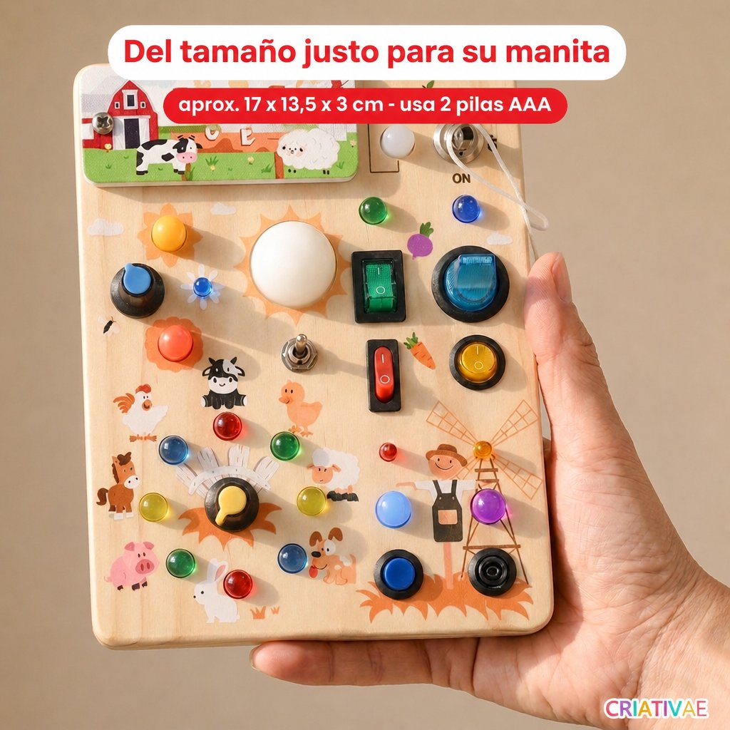 Busy Kids Criativae - Panel Sensorial Montessori con Luces