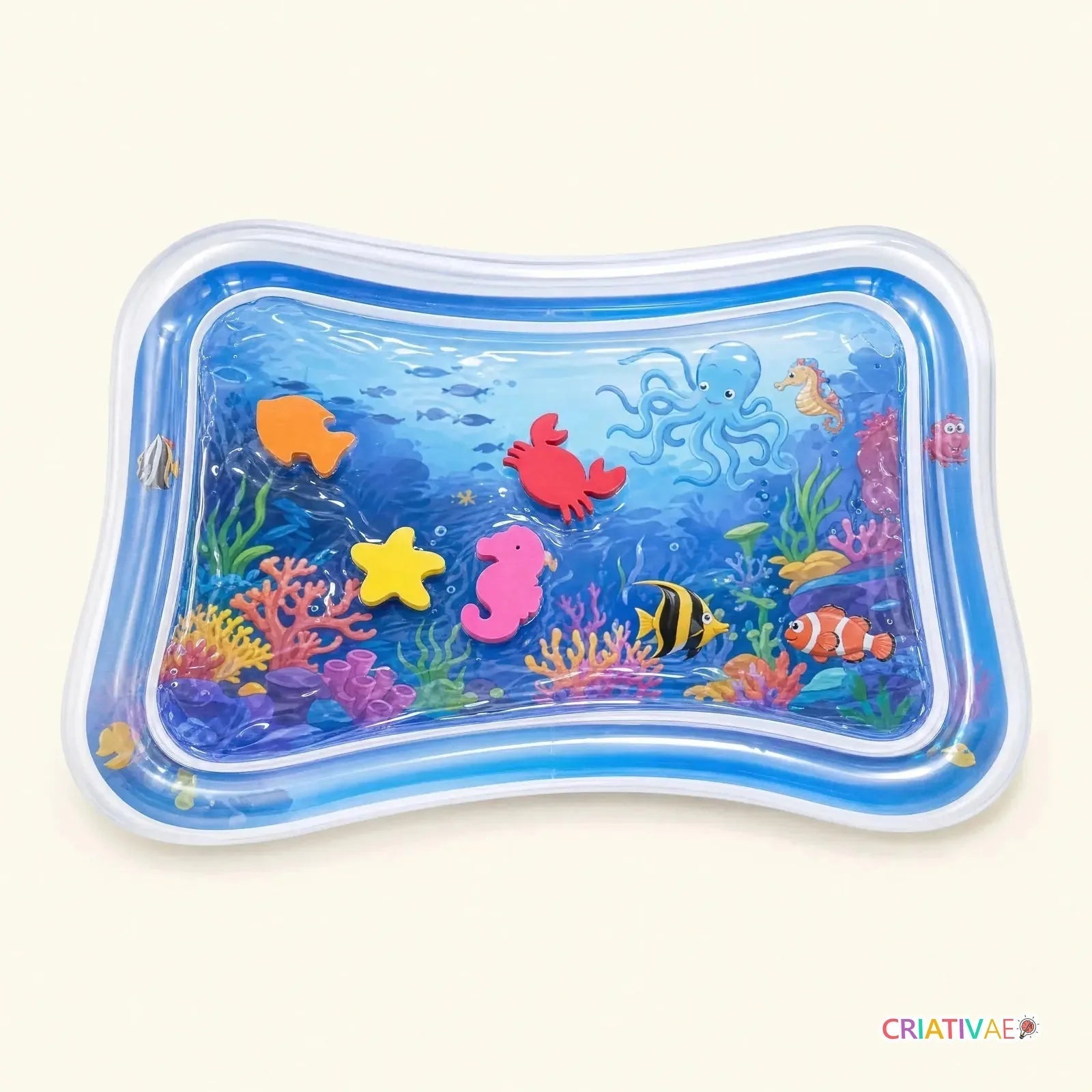 Tapete de Agua Criativae, Tapete Sensorial Inflable para Jugar Boca Abajo
